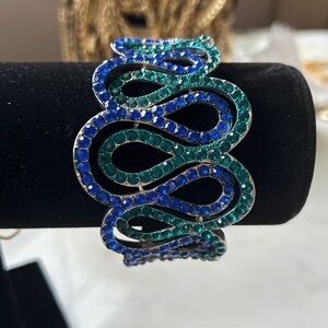 New Blue and Green Rhinestone silver‎ Bracelet